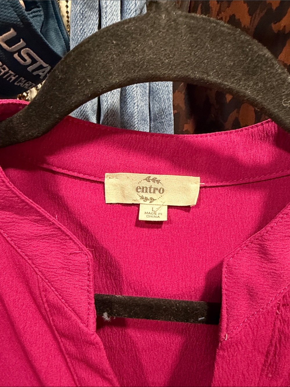 entro Fuchsia Puff Sleeve Tiered Tunic Dress - Picture 2 of 3